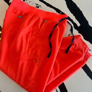 FIGS *FIERY CORAL* ZAMORA JOGGERS SCRUB PANTS WOMENS LP